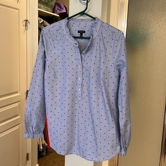 Talbots cotton band popover long sleeve shirt - Picture 2 of 3